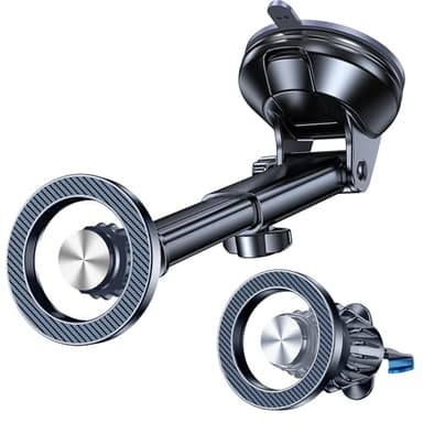 Coolpow for MagSafe Car Mount【Windshield+Vent+Dash】Magnetic Phone Holder for Car Phone Holder Mount Cell Phone Holders for Your Car Accessories Suction Cup Stand for Garmin GPS for iPhone 17 16 15 14 - Image 1