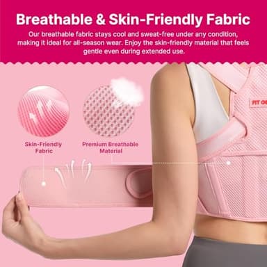 Fit Geno Posture Corrector for Women: Adjustable Lightweight Upper Back Brace for Neck Shoulder & Upper Back Pain Relief - Improve Posture Correct Hunchback Slouching Kyphosis Invisible Under Clothes (XS/S Under Bust 26"-37") - Image 5