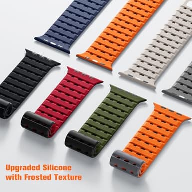 Bandletic Magnetic Watchband Compatible with Apple Watch Ultra Band Men Women, Silicone Sport Replacement Strap for iWatch 49mm(Ultra 3/2/1),46mm(11/10),45mm(9/8/7),44mm(SE3/SE2/SE/6/5/4),42mm(3/2/1) - Image 6