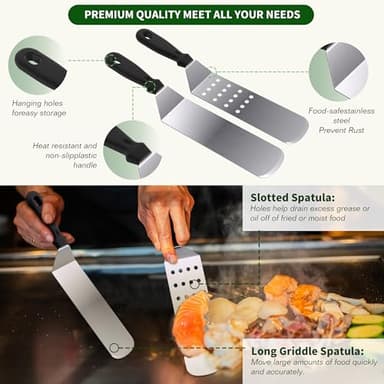 134 Pcs Griddle Accessories Kit for Blackstone - Perfect Flat Top Grill Accessories for Outdoor, Professional Round Melting Dome with Cast Iron Smash Burger Press for Barbecue. - Image 4