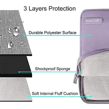 MOSISO Laptop Case 13 inch, 13 inch Laptop Sleeve Compatible with MacBook Air M4 M3 M2 M1 2025-2018 / Pro M2 M1 2025-2016, Polyester Vertical Computer Sleeve Bag with Pocket, Purple - Image 3