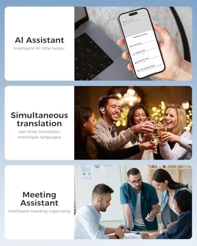 GRUCISO AI Language Translator Earbuds:3-in-1 Translator Earbuds with 150 Languages ​​Real-time Translation and 10 Languages ​​Offline Translation,HiFi,Suitable for Travel Study and Business(Black) - Image 7