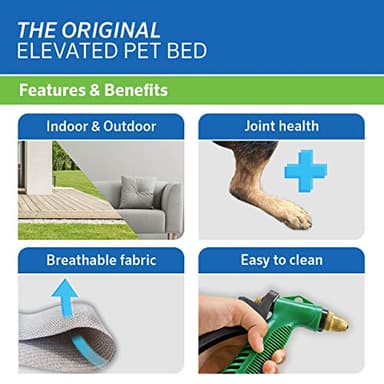 Coolaroo The Original Cooling Elevated Pet Bed, Medium, Brunswick Green - Image 3