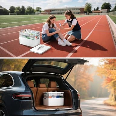 ARSTPEOE 3-Tier Medicine Organizer - Portable Medicine Cabinet with Plastic Handle, Multipurpose Medical Box with Pill Box, Empty First Aid Kit for Home - Image 8