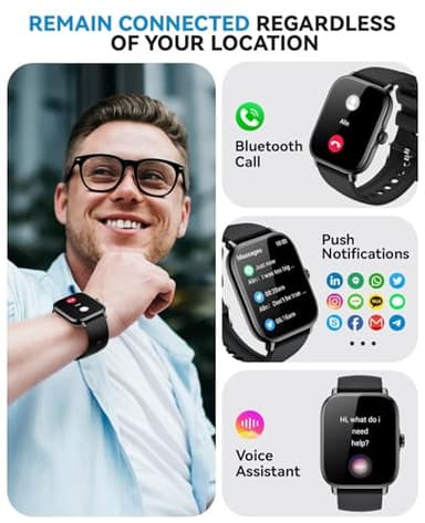 Smart Watch for Women Men- Answer/Make Call, 2025 IP68 Waterproof Fitness Step Tracker Watch with Sleep Monitor/Activity Counter/110+ Sport Mode, Smartwatch for Andriod iPhone iOS Samsung Compatible - Image 2