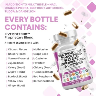 Clean Nutraceuticals Milk Thistle NAC Chanca Piedra Beet Root Artichoke Dandelion Root - Liver Cleanse Detox & Repair Supplement Plus TUDCA Choline & Ginger 60 Count - Image 7
