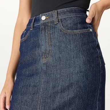 The Drop Women’s Rylie Maxi Denim Skirt with Front Slit, Dark Indigo, XXL, Plus Size - Image 3