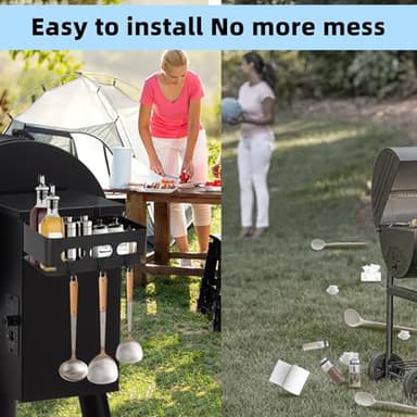 Storage Bin for Traeger Grills,Side Basket,Torage Container Suitable for Traeger Ironwood 650 885,Pro Series 22 34,Pro D2 575 780,Z-Grills,Pit Boss,Traeger Grill Accessories Storage Shelf with 3 hooks - Image 6