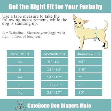 CuteBone Belly Wrap Male Dog Washable Puppy Diapers Reusable Doggie Diapers Medium 3pcs a Pack DM02M - Image 6