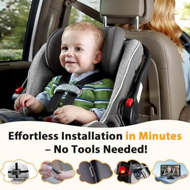 Baby Car Camera for 2 Kids - 7-Inch Split-Screen Monitor, Dual HD 1080P Cameras, Night Vision, 360° Rotatable, Easy Install Backseat Camera for Safety & Convenience - Perfect for Twins or Siblings - Image 3