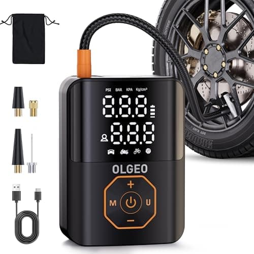 Tire Inflator Portable Air Compressor, 160PSI Cordless Air Pump, 4X Faster Air Compressor with Pressure Detection, Tire Inflator Suitable for Car Motor Bike Ball - Image 1