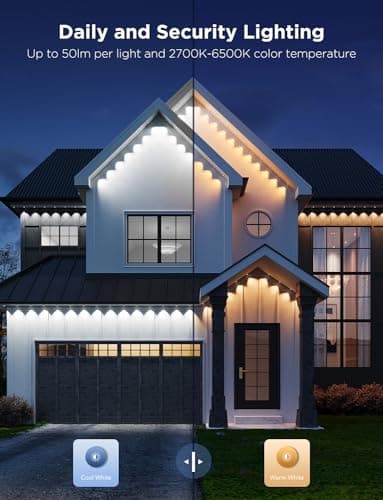 Govee Permanent Outdoor Lights Pro, 200ft with 120 RGBIC LED Lights for Daily and Accent Lighting, 75 Scene Modes for Outdoor Decor, IP67 Waterproof, Works with Alexa, Google Assistant, Matter, White - Image 4