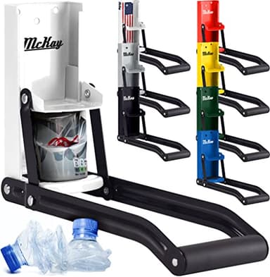 Mckay 16 Oz. Metal Can Crusher, Can Crusher Wall Mounted, Can Crushers for Recycling Wall-Mounted Smasher for Aluminum Seltzer, Soda, Beer Cans and Bottles, Gadgets for Home - White - Image 1