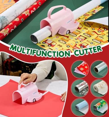 Wrapping Paper Cutter with 3 Replaceable Blades, Gift Wrap Cutter Tool for Gift Wrapping, Paper Roll Cutter for Christmas Holiday Birthday - Image 6