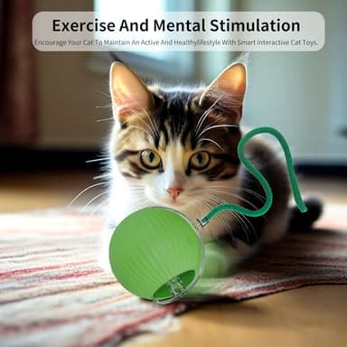 AnyEnjoy Interactive Cat Toys for Indoor Cats,Automatic Cat/Kitten Toys for Bored Indoor Adult Cats,Motion Activated (Green) - Image 4