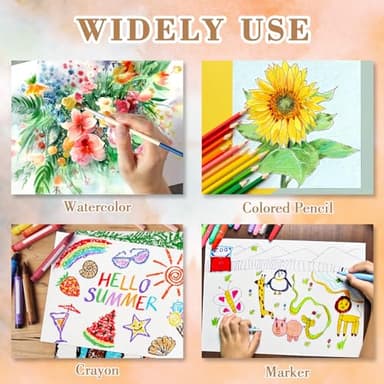 100PCS 5x7 Watercolor Paper Bulk, 140lb/300g Cold Press Thick Water Color Paper Pad for Kid Child Adult, White Art Paper for Drawing Painting Markers Gouache, Textured Cotton Paper Sheets - Image 6