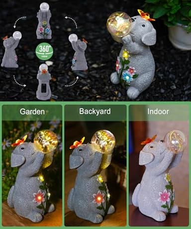 Acgarten Solar Dog Garden Statue Decor: Outdoor Sculpture Art Ornament for Porch Patio Balcony Yard Lawn - Unique Birthday Gift for Women Mom Grandma - Image 3