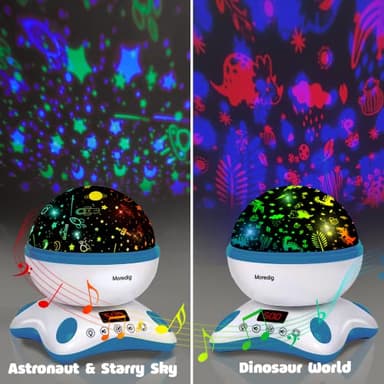 Moredig Dinosaur Night Light Projector, Kids Projector Night Light with 8 Color Changing and 12 Songs Night Light Projector for Kids Baby Boys Girls Gift - Image 2