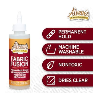 Aleene's Fabric Fusion Glue 4 oz 3-Pack, Permanent and Washable Adhesive, No-Sew Fabric Glue for Clothing, Denim, Polyester, Cotton, Flannel Materials, Dries Flexible - Image 4
