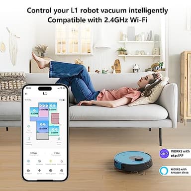 OKP Robot Vacuum L1 – 4000Pa Ultra Suction, LiDAR Mapping, Self-Cleaning Brush, WiFi/App/Alexa Control, 52dB Quiet, Ideal for Pet Hair, Carpets & Hard Floors - Image 2