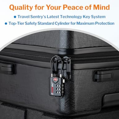 TSA Approved Cable Luggage Locks, Re-settable Combination with Alloy Body, Black 2 Locks. - Image 6