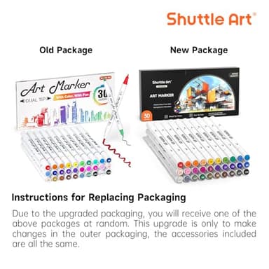 Shuttle Art 30 Colors Dual Tip Art Markers Permanent Marker Pens Highlighters Perfect for Illustration Adult Coloring Sketching and Card Making - Image 10