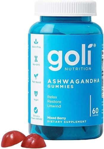Goli Ashwagandha & Vitamin D Gummy - 60 Count - Mixed Berry, KSM-66, Vegan, Plant Based, Non-GMO, Gluten-Free & Gelatin Free Relax. Restore. Unwind, Pack of 1 - Image 4