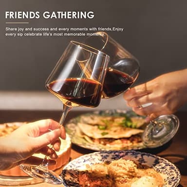 coccot Wine Glasses Set of 6,Crystal White Wine Glasses,Red Wine Glass Set,Long stem Wine Glasses,Clear Lead-Free Premium Blown Glassware (18.5oz,6 pack) - Image 3