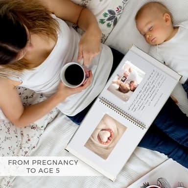 Keepsake Baby Memory Book for Boys and Girls – Timeless First 5 Year Baby Book – Neutral Journal Scrapbook or Photo Album - Record a Milestone for Every Event from Birth to Age 5 - Image 8