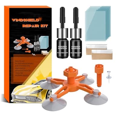 LOMEEN Windshield Repair Kit 2 Pack, High - 2025 New Upgrade Efficiency Glass Repair Fluid,Car Glass Repair Kit Windshield for Fixing Chips,Cracks, Bulls-Eye and Star-Shape Cack-Dark Black - Image 1
