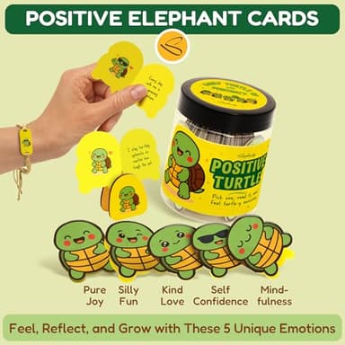 Stofinity Positive Turtle Gifts For Women - Daily Affirmation Cards For Teen Girls Trendy Stuff, Cute Birthday Gifts For Women Coworkers, Funny Sea Turtle Decor For Desk Office, Christmas Turtles Card - Image 3