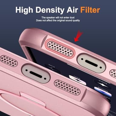 SKYLMW Compatible with iPhone 16E Case with Invisible Magnetic O-Ring Stand Military-Grade Case for iPhone 16E 6.1" 2025 [Compatible with Mag-Safe][Great Grip Feeling], Rose Gold - Image 8