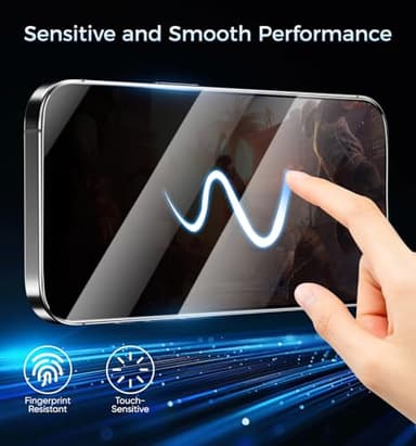 MAGIC JOHN 3rd Gen Upgraded for iPhone 15ProMax Privacy Screen Protector 6.7 Inch,25°Anti-Spy Screen,Shockproof Tempered Glass,Auto Dust-Removal,Bubble Free,Easy Installation,2 Pack - Image 6