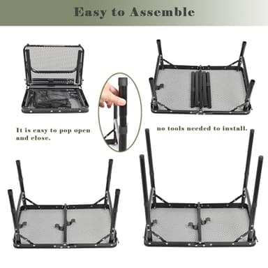 Geastsheng Folding Lightweight Aluminum Portable Grill Table for Outdoor Cooking, Camping, and BBQ - Adjustable Height, Durable Construction, 66lbs Capacity, Compact Design with Storage Bag - Image 6