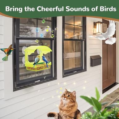 Window Bird Feeder with Strong Suction Cups, Durable Unique Transparent Yellow Acrylic, Perfect for Bird Watching, All-Weather Outdoor Use, Ideal Gift for Garden Outdoor Décor - Image 7