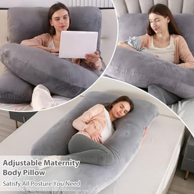 Victostar Pregnancy Pillow,57 inches U Shaped Maternity Pillow with Removable Cover Full Body Pillow Support for Back, HIPS, Legs, Belly - Image 7