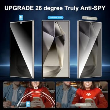 X-it for Samsung Galaxy S24 Ultra Privacy Screen Protector,6.8inch with [Auto-Dust Removal] 9H+ Tempered Glass [10X Military Protection], Bubble Free, Case Friendly 3 Packs - Image 4