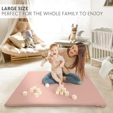 Stylish Vegan Leather Baby Play Mat - Soft, Easy to Clean Floor Mat Creates A Safe Play Area for Your Baby - The Perfect Modern Foam Playmat Fits Nicely with Your Kids Playroom Or Home Decor - Image 4