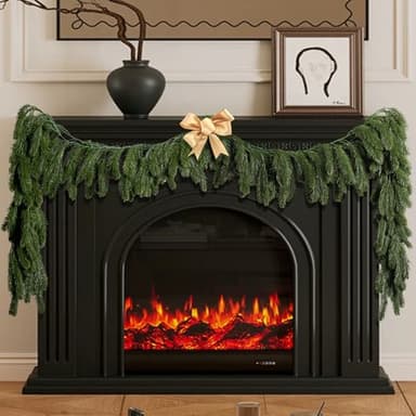 9.8 Ft Christmas Norfolk Pine Garlands, Single Fork Norfolk Pine Realistic Touch Garland, Artificial Pines Greenery Garland for Christmas Table Fireplace Wall Home Decoration - Image 4
