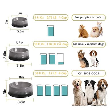 Sweejar Gradient Dog Bowl, Ceramic Dog Food Dish for Puppy and Kitten, Porcelain Pet Bowl for Food and Water 8 oz (Gradient Grey) - Image 6