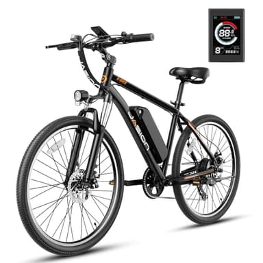 Jasion EB5 Electric Bike for Adults with Peak 500W Brushless Motor, 40Miles 20MPH Commuting Electric Mountain Bike with 360Wh Removable Battery, 7-Speed, 26" Tires and Front Fork Suspension - Image 1