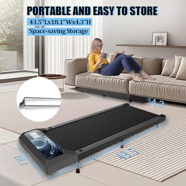 Upreign Walking Pad Treadmill, Portable Small Treadmills for Home & Office, 2.5HP Low Noise Treadmill with Remote Control, Compact Design - Image 5