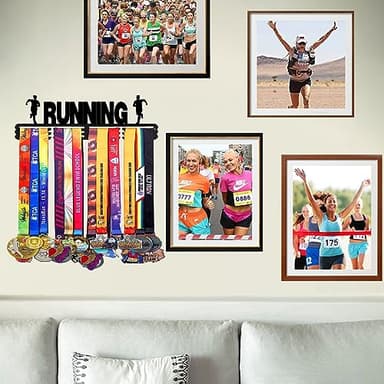 Goutoports Medal Holder Display Hanger - Award Ribbon Organizer Rack for Sports Race Runner Plaques Hanger for Wall Mount Hold Up 60 Medal Hanger Display for Athlete Kids Christmas Gifts - Image 6