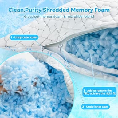 Bafode Body Pillow for Women, Cooling Body Pillow for Adults, Memory Foam Pillows for Side Sleeper, Adjustable Large Body with Pillow Pillowcase, Firm Bed Pillow (White, 20x54) - Image 7