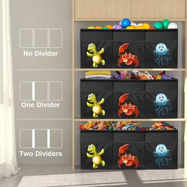 Extra Large Toy Box, Collapsible Sturdy Toy Storage Organizer with Lids, 155L Storage Box for Boys Girls, 42"x16"x14" Kids Bin Chest Baskets for Living Room, Playroom, Bedroom, Nursery, Black - Image 8