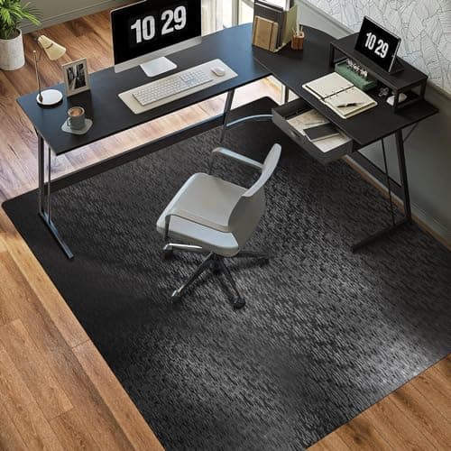 Office Chair Mat, TYDLE 50" x 65" Large Chair Mat for Hard Floor, Vinyl Chair Mat for Gaming Chairs, Slip Resistant Floor Protector Rolling Computer Desk Mat for Hardwood Floor, Black - Image 1