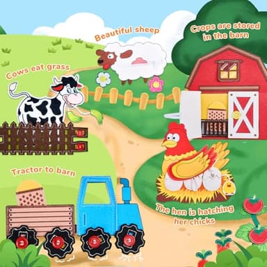 Farm Busy Book for Toddlers 1-3 - 1 Year Old Boys Girls Gifts Toys, Educational Quiet Activity Book with Life Skills, Toddler Travel Toys 1-2 - Image 5