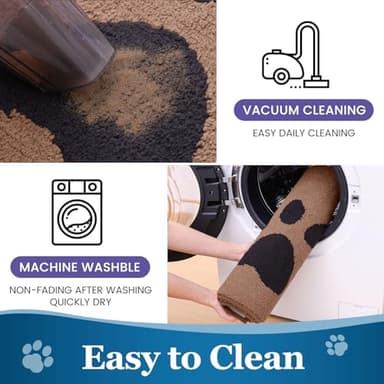 Buganda Dog Door Mat for Muddy Paws, Absorbent Dirt Trapper Washable Indoor Doormats, Non Slip Low-Profile Mud Mat for Dogs, Front Entrance Doormat for Inside Floor (48x30 Inches, Camel and Black) - Image 7