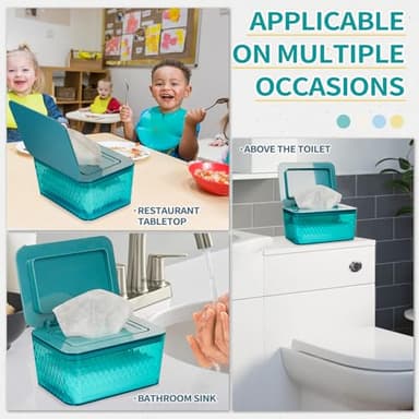 Whiidoom Wipes Dispenser, One-Handed Operation Wipe Holder for Baby & Adult, Seal-Designed Wipes Container for Bathroom Keep Diaper Wipes Fresh (Green) - Image 6