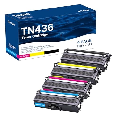 GOTOBY Compatible Toner Cartridge Replacement for Brother TN436 TN 436 TN436BK TN433 TN431for Brother HL-L8360CDW HL-L8260CDW MFC-L8900CDW MFC-L8690CDW Printer (Cyan, Yellow, Magenta, Black, 4 Pack) - Image 1